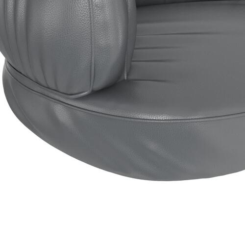 Ergonomisk hundeseng 60x42 cm skum og kunstlæder grå