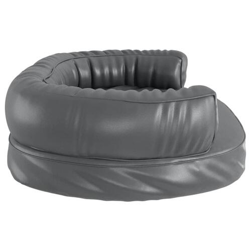 Ergonomisk hundeseng 75x53 cm skum og kunstlæder grå