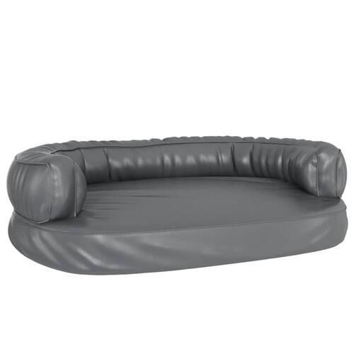 Ergonomisk hundeseng 88x65 cm skum og kunstlæder grå