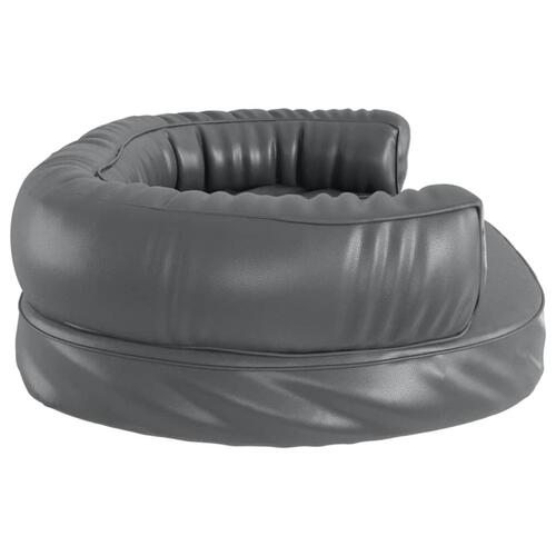 Ergonomisk hundeseng 88x65 cm skum og kunstlæder grå