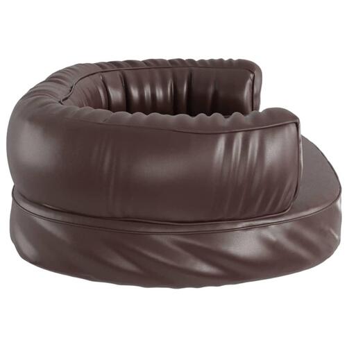 Ergonomisk hundeseng 60x42 cm skum og kunstlæder brun