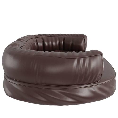 Ergonomisk hundeseng 88x65 cm skum og kunstlæder brun