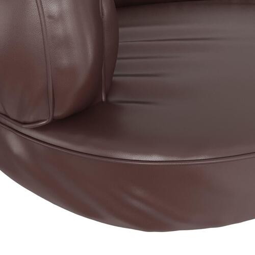Ergonomisk hundeseng 88x65 cm skum og kunstlæder brun