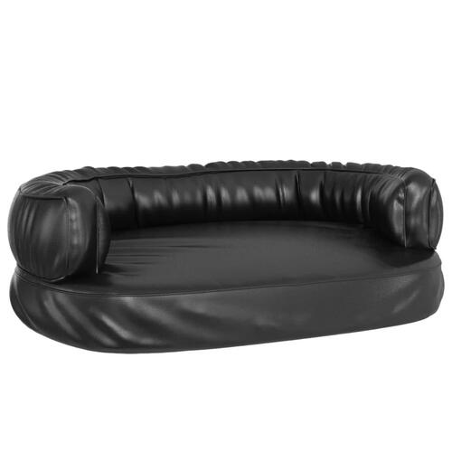 Ergonomisk hundeseng 60x42 cm skum og kunstlæder sort