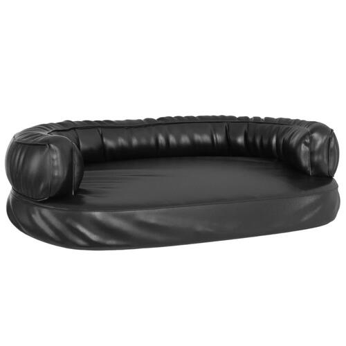 Ergonomisk hundeseng 75x53 cm skum og kunstlæder sort