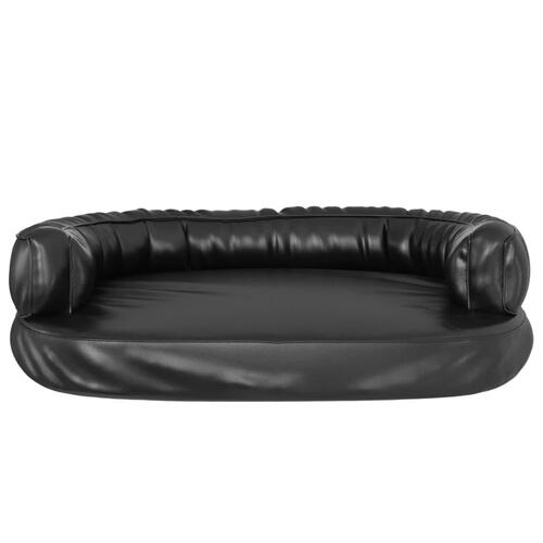 Ergonomisk hundeseng 75x53 cm skum og kunstlæder sort