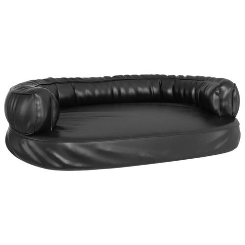 Ergonomisk hundeseng 88x65 cm skum og kunstlæder sort
