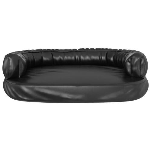 Ergonomisk hundeseng 88x65 cm skum og kunstlæder sort
