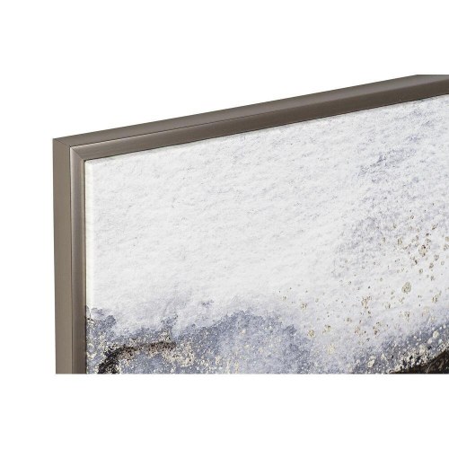 Lærred - håndmalet abstrakt, 79 × 79 cm (sort/guld)