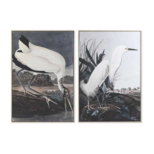 Vægkunst på lærred - fuglemotiv, 83 × 123 cm