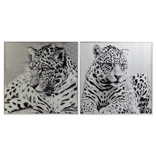 Maleri i aluminium/krystal - Leopard, 100 × 100 cm (2 stk)