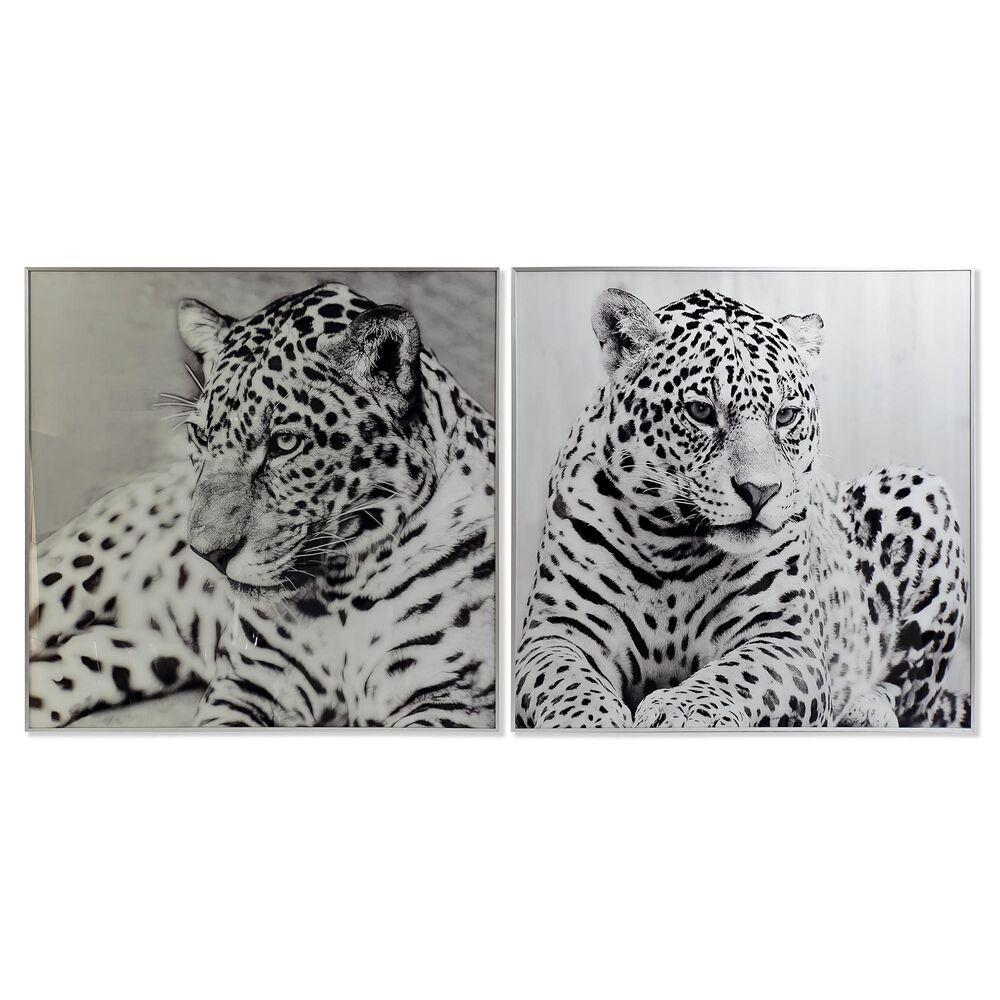 Maleri i aluminium/krystal - Leopard, 100 × 100 cm (2 stk)