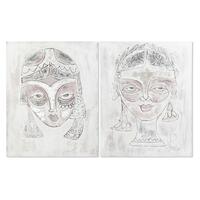 Maleri 80 x 3,7 x 100 cm Ansigt Kolonistil (2 enheder)