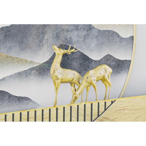 - Sæt med 3 malerier i aluminium og MDF, 200 × 3 × 70 cm