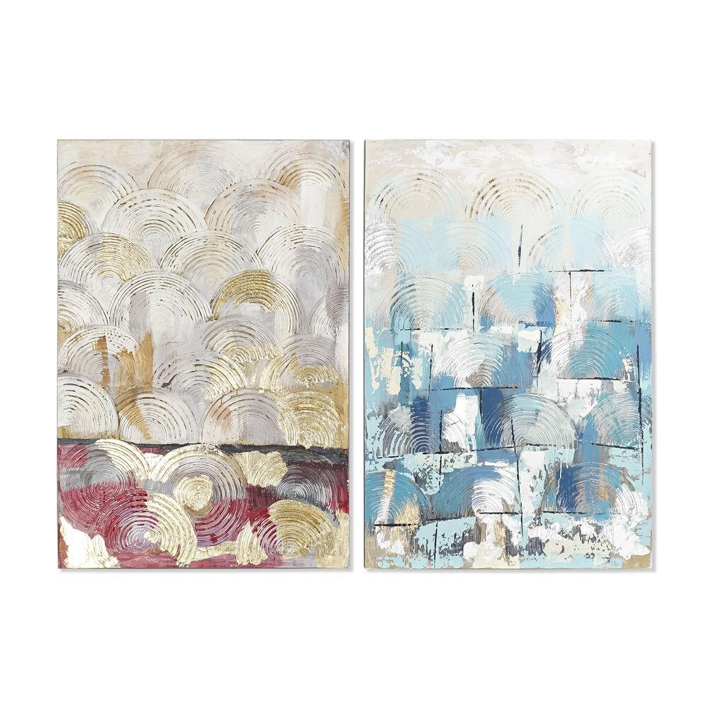 Abstrakt lærredsmaleri i fyrretræ, 80 × 120 cm