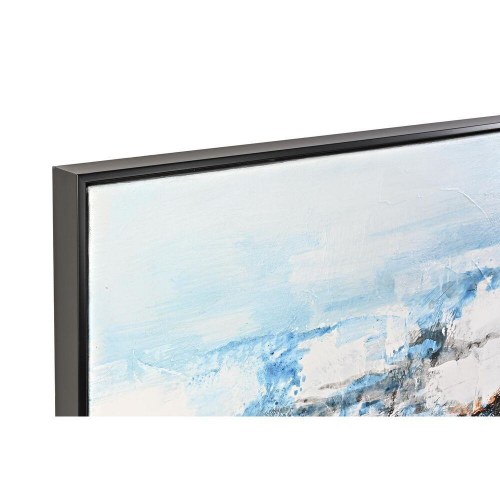 - Håndmalet abstrakt lærred, 155 × 155 cm, blå/sort