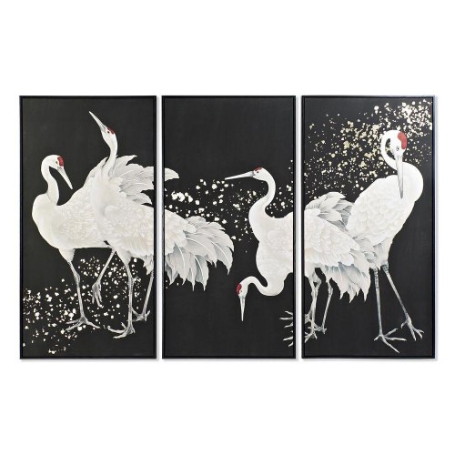 Lærredssæt - orientalsk hejre, 210 × 140 cm (3 dele)