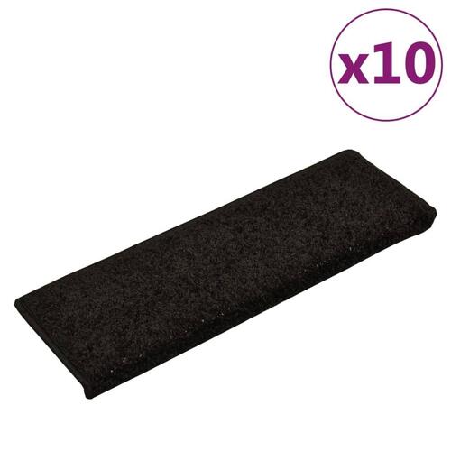 Trappemåtter 10 stk. 65x21x4 cm sort