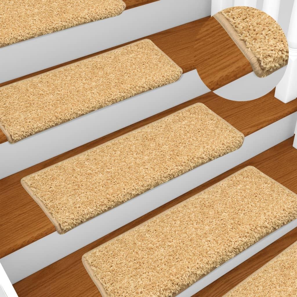 Trappemåtter 10 stk. 65x21x4 cm beige