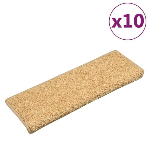 Trappemåtter 10 stk. 65x21x4 cm beige