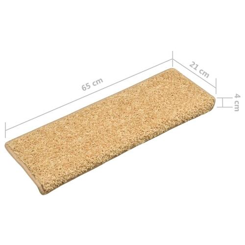 Trappemåtter 10 stk. 65x21x4 cm beige