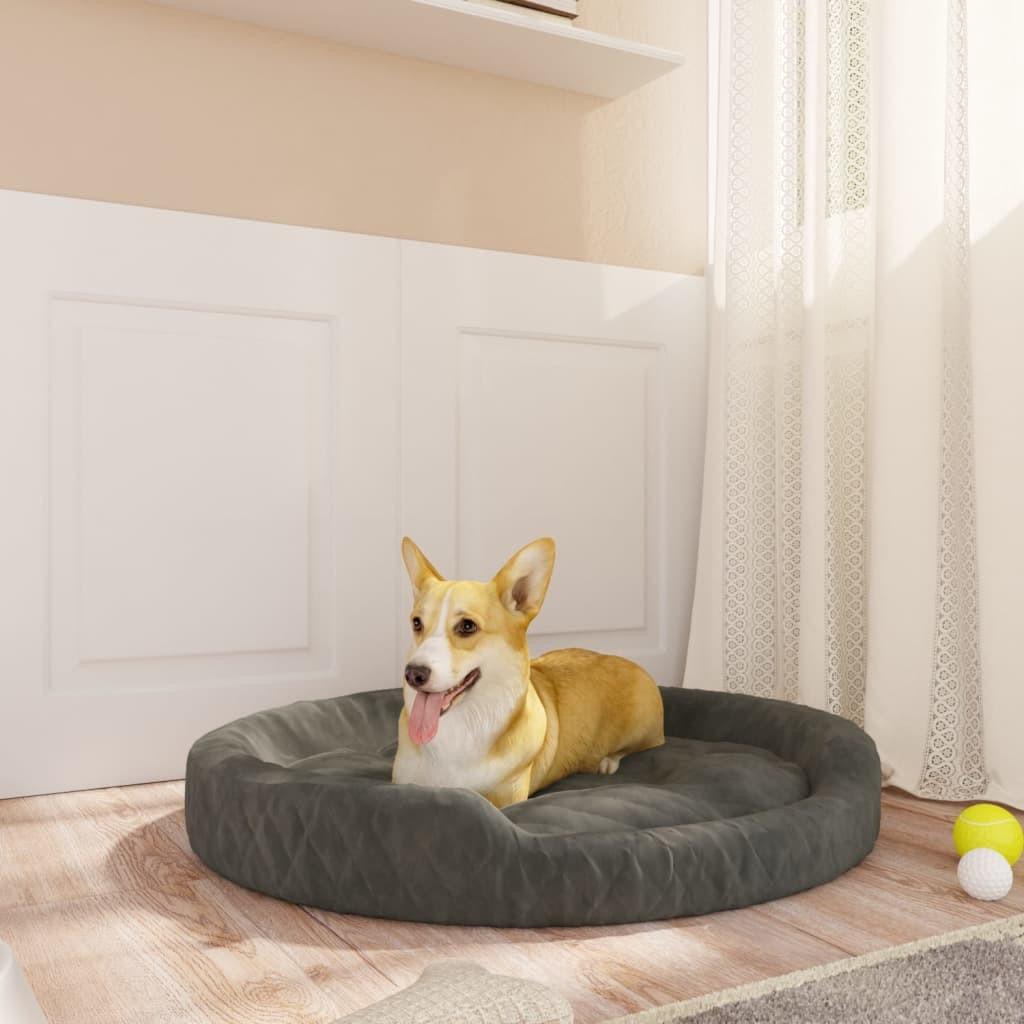 Hundeseng 90x70x23 cm plys mørkegrå