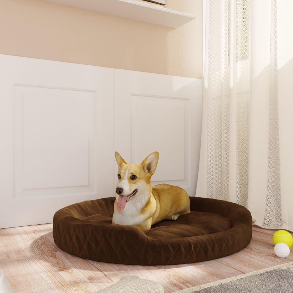 Hundeseng 90x70x23 cm plys brun
