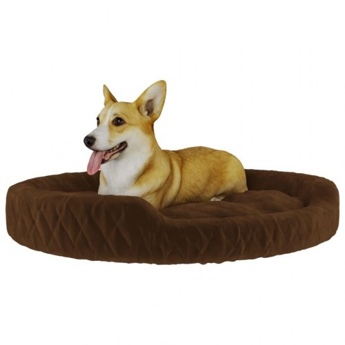 Hundeseng 90x70x23 cm plys brun
