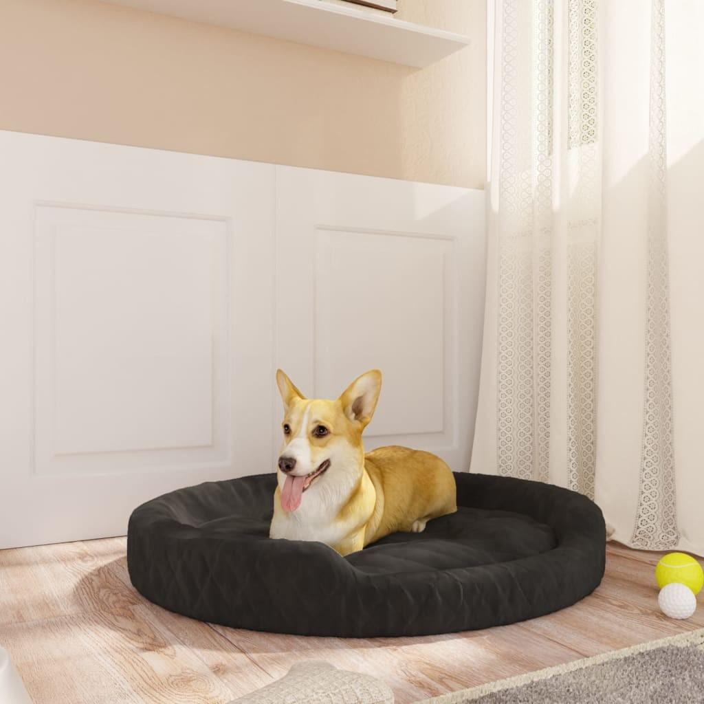 Hundeseng 90x70x23 cm plys sort