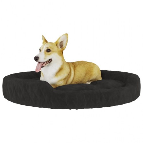 Hundeseng 90x70x23 cm plys sort