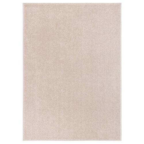 Gulvtæppe 140x200 cm kort luv mørk beige