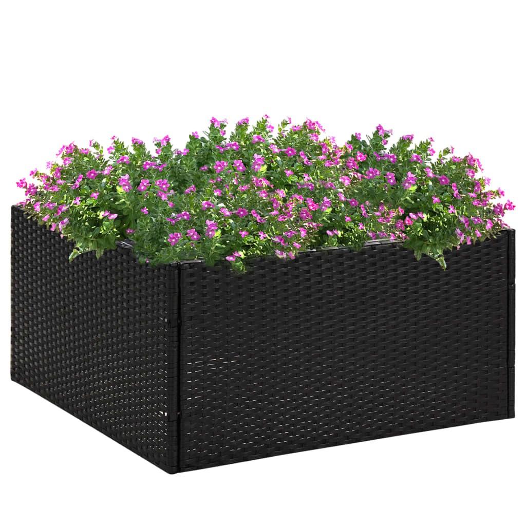 Havebord 80x80x40 cm polyrattan sort