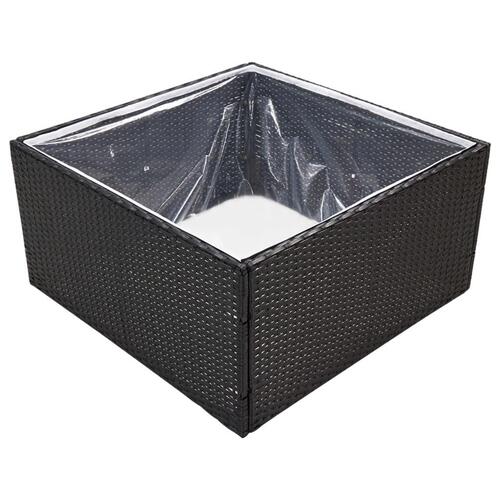 Havebord 80x80x40 cm polyrattan sort