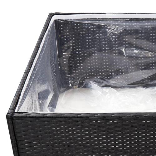 Havebord 80x80x40 cm polyrattan sort
