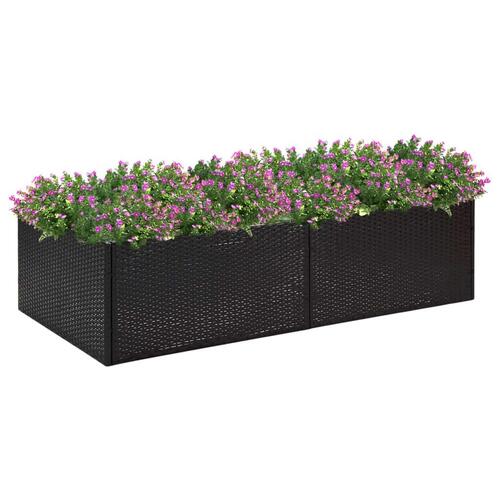Plantekasse 157x80x40 cm polyrattan sort