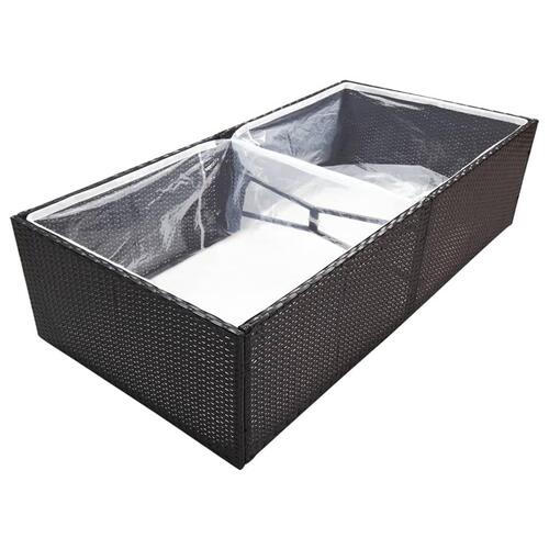 Plantekasse 157x80x40 cm polyrattan sort