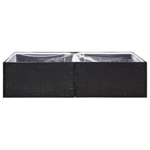 Plantekasse 157x80x40 cm polyrattan sort