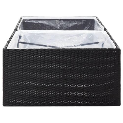 Plantekasse 157x80x40 cm polyrattan sort