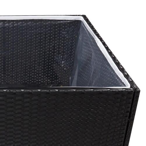 Plantekasse 80x80x80 cm polyrattan sort