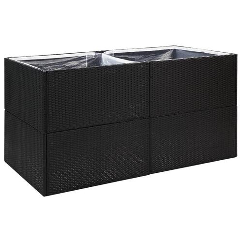 Plantekasse 157x80x80 cm polyrattan sort