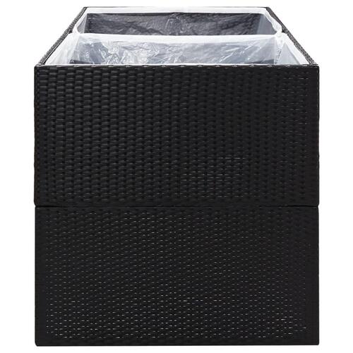 Plantekasse 157x80x80 cm polyrattan sort
