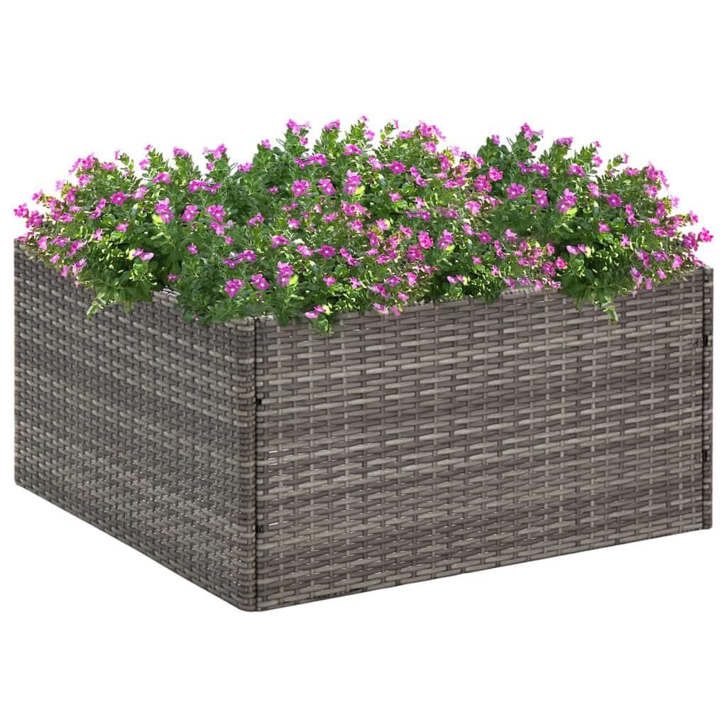 Plantekasse 80x80x40 cm polyrattan grå