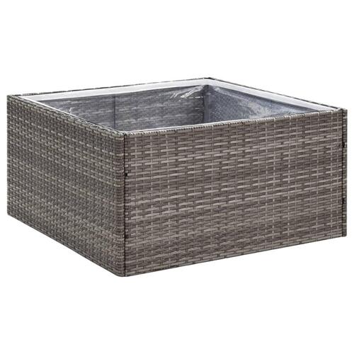 Plantekasse 80x80x40 cm polyrattan grå