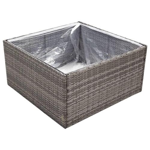 Plantekasse 80x80x40 cm polyrattan grå