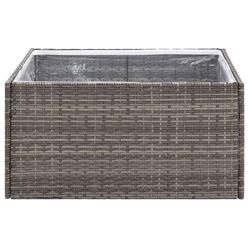 Plantekasse 80x80x40 cm polyrattan grå