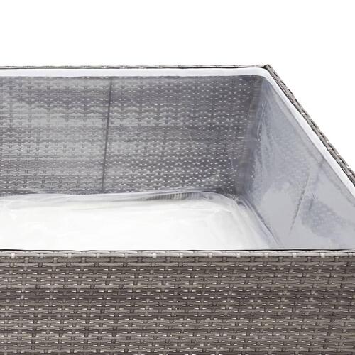 Plantekasse 80x80x40 cm polyrattan grå