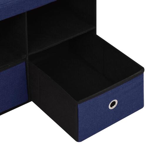 Foldbar opbevaringsbænk 76x38x38 cm kunstlærred blå
