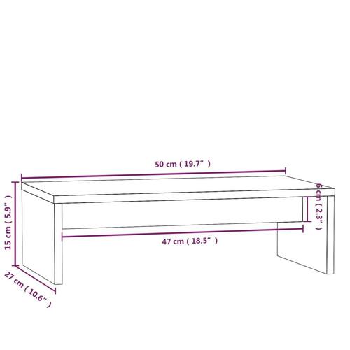 Skærmholder 50x27x15 cm massivt fyrretræ grå