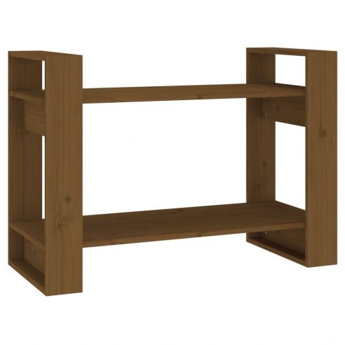 Bogreol/rumdeler i massivt fyrretræ - 80×35×56,5 cm, gyldenbrun