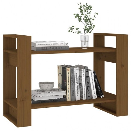 Bogreol/rumdeler i massivt fyrretræ - 80×35×56,5 cm, gyldenbrun